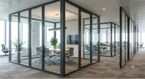 Cerramiento de aluminio para oficina