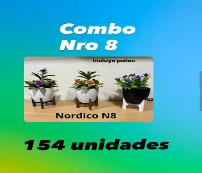 Combo Nro 8: 154 unidades de macetas nórdicas con patas