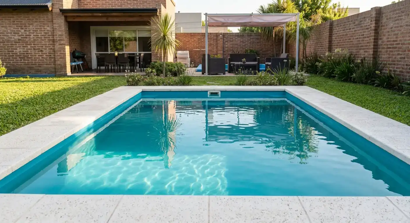 Piscina residential con acabado profesional