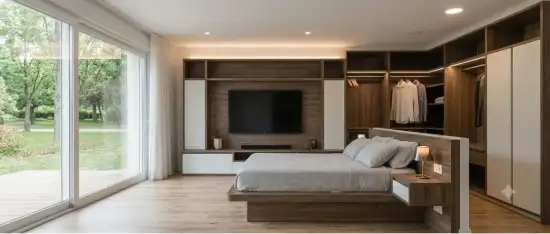 Dormitorio con muebles a medida, CABA