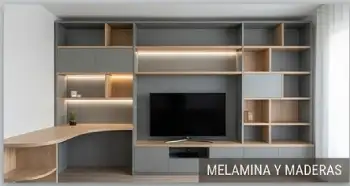 Melamina y madera combinadas