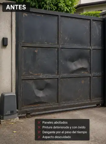 Portón Automático antes de la reparación en Chacarita
