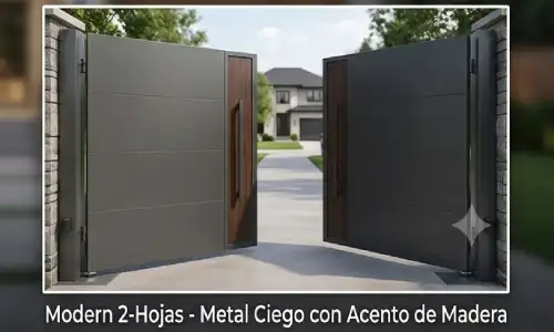 Portón Automático moderno de dos hojas en CABA