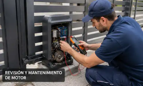 Técnico reparando motor de Portón Automático en Nueva Pompeya